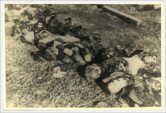 Klooga, Estonia, Corpses of prisoners after liberation